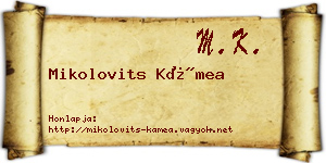 Mikolovits Kámea névjegykártya